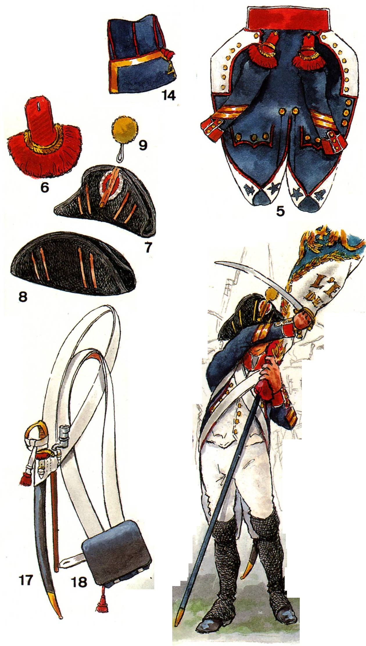 Sergent major porte aigle du 4e de Ligne 1805