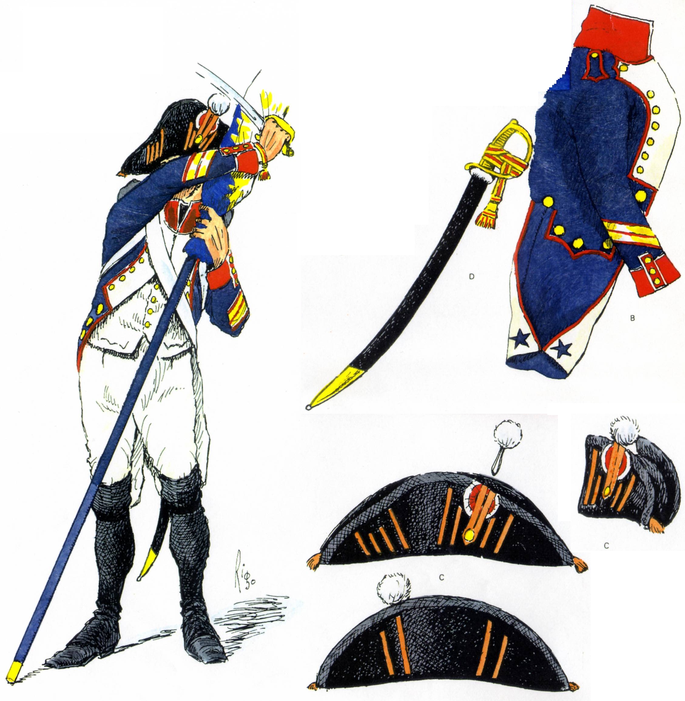 Sergent major porte aigle du 4e de Ligne 1805