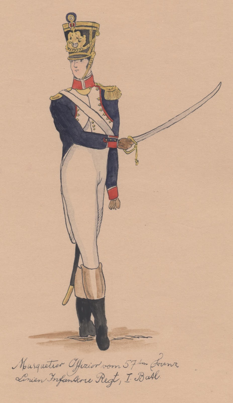 Officier de Fusiliers 57e de Ligne, 1807-1808