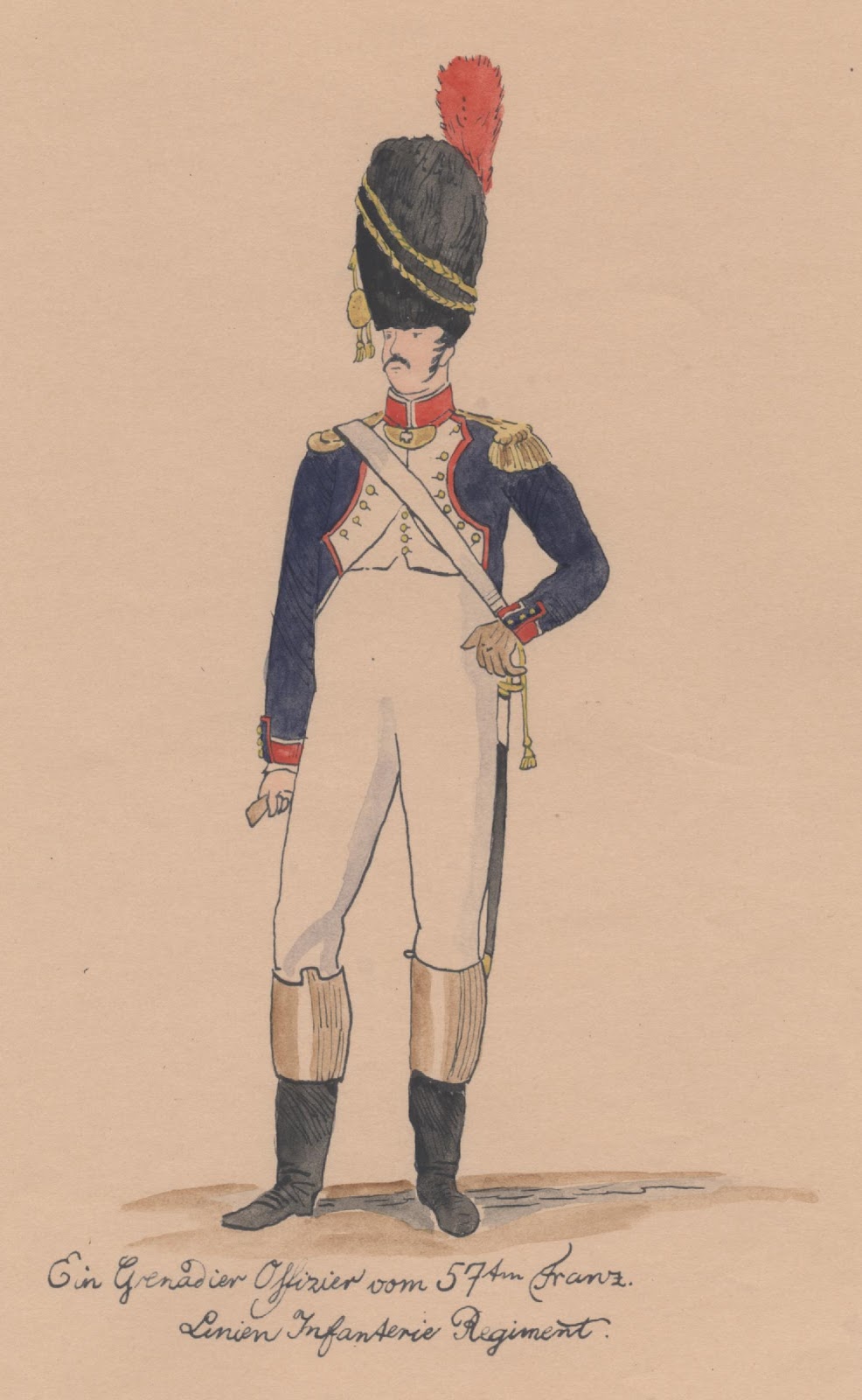 Officier de Grenadiers 57e de ligne, 1807-1808