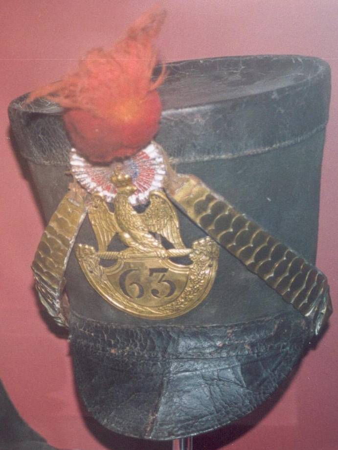 Shako de Fusiliers du 63e de ligne 1813-1815