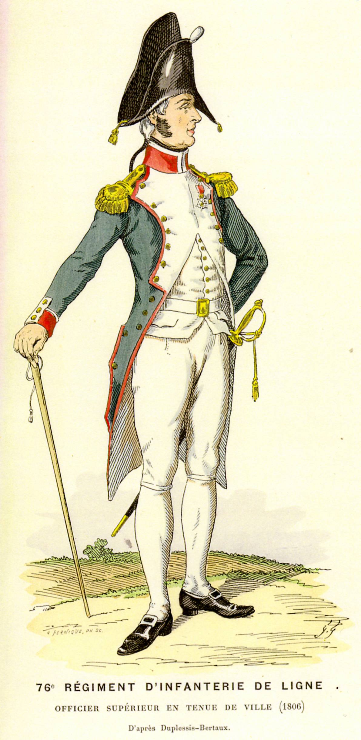 Officier suprieur du 76e de Ligne en tenue de ville, 1806