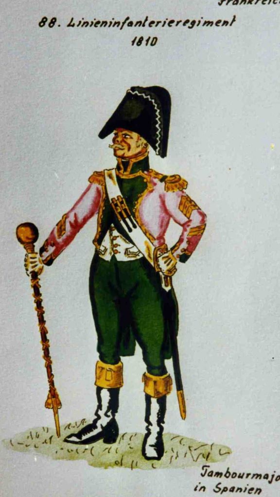 Tambour major 88e de Ligne, en Espagne 1810