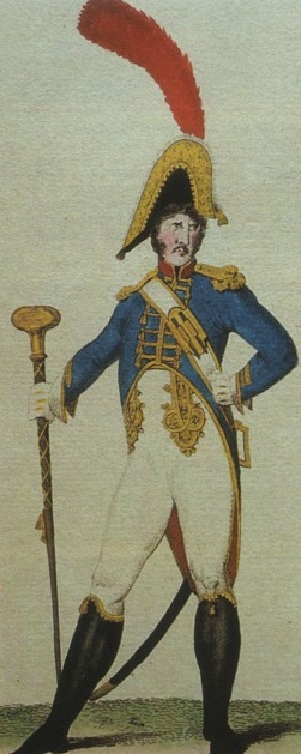 Tambour-major du 5e de Ligne vers 1807-1808