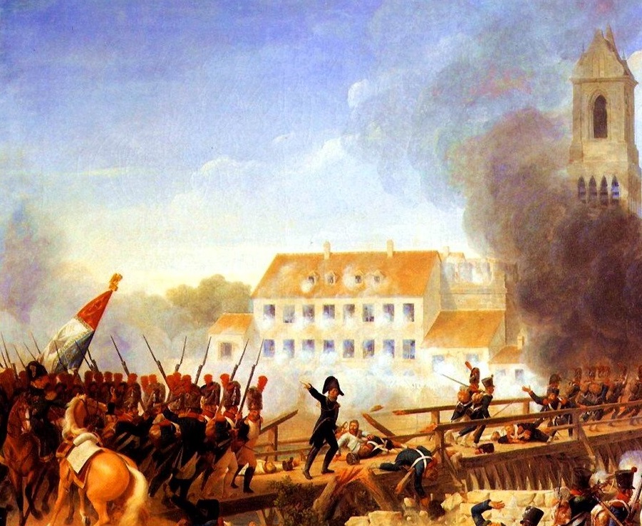 1809 : Le 17e de Ligne  l'assaut du pont de Landshut avec Mouton, par Hersent