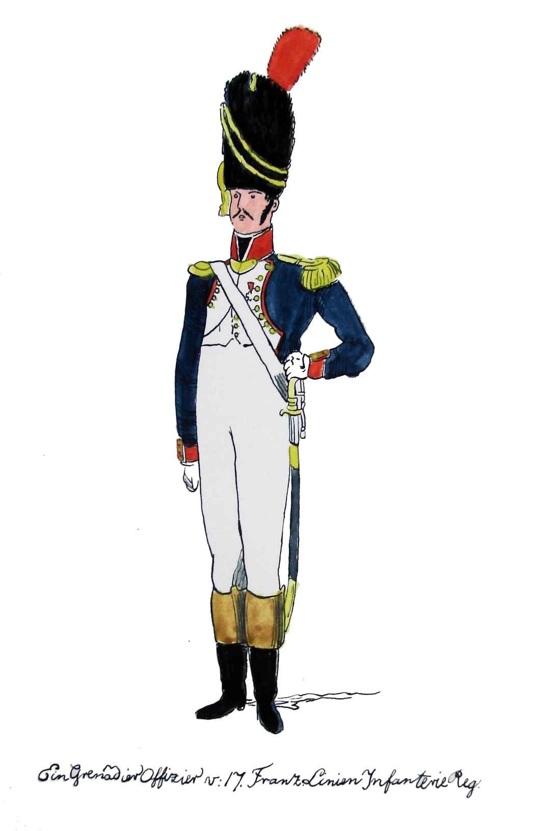 A3 Officier de Grenadiers du 17e de Ligne, 1806