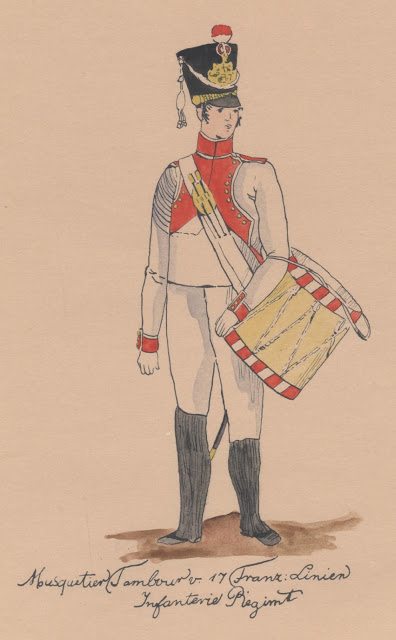 Tambour de Fusiliers, habit blanc, vers 1807, d'aprs les frres Suhr