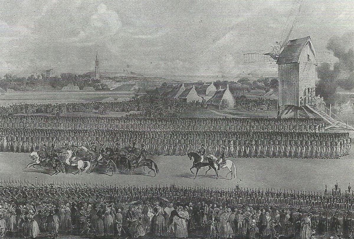 Revue des Grenadiers de la Rserve de Junot par Napolon, prs d'Arras, 1804