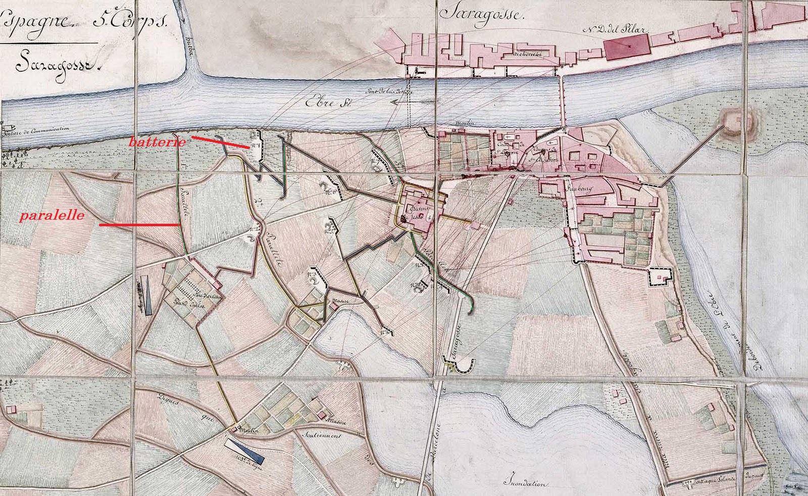 Sige de Stralsund en 1807 d'aprs un dessin allemand d'poque