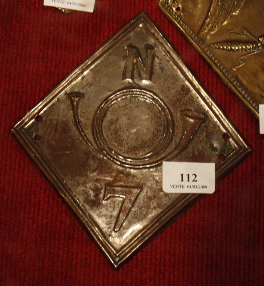 Plaque de shako 7e Lger