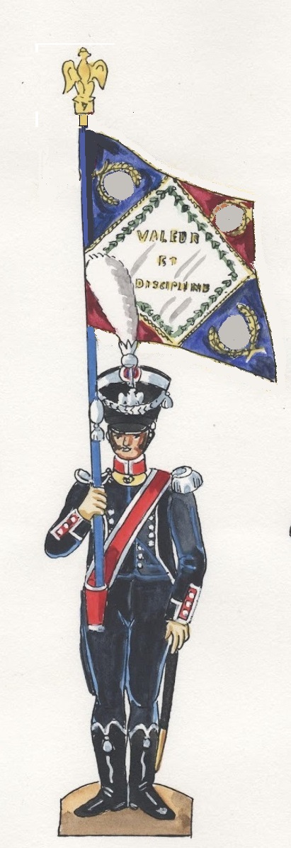 Officier porte aigle du 7e Lger, 1809