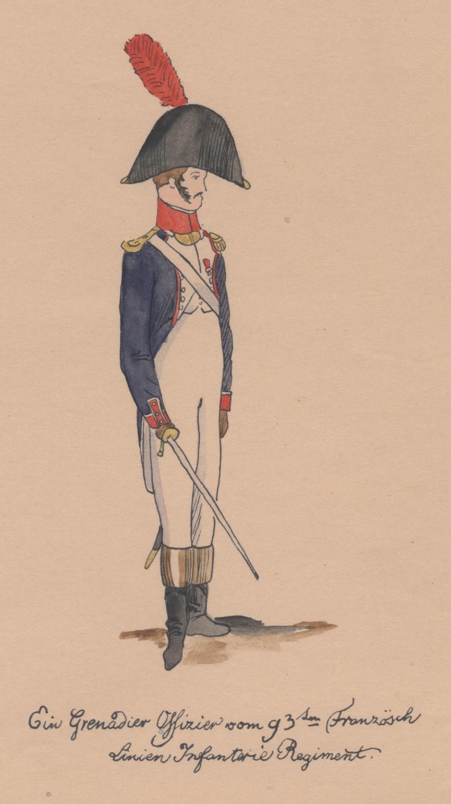 Officier de Grenadiers du 93e Rgiment vers 1807-1808