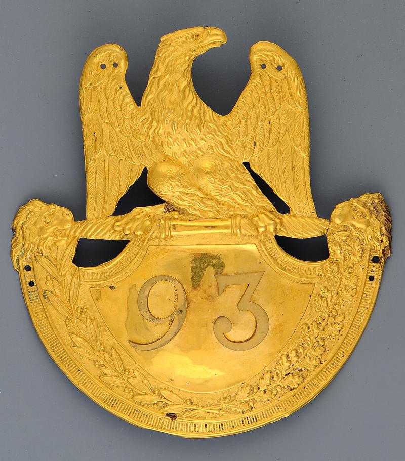 Plaque de shako officier fusilier 93e de ligne 1810