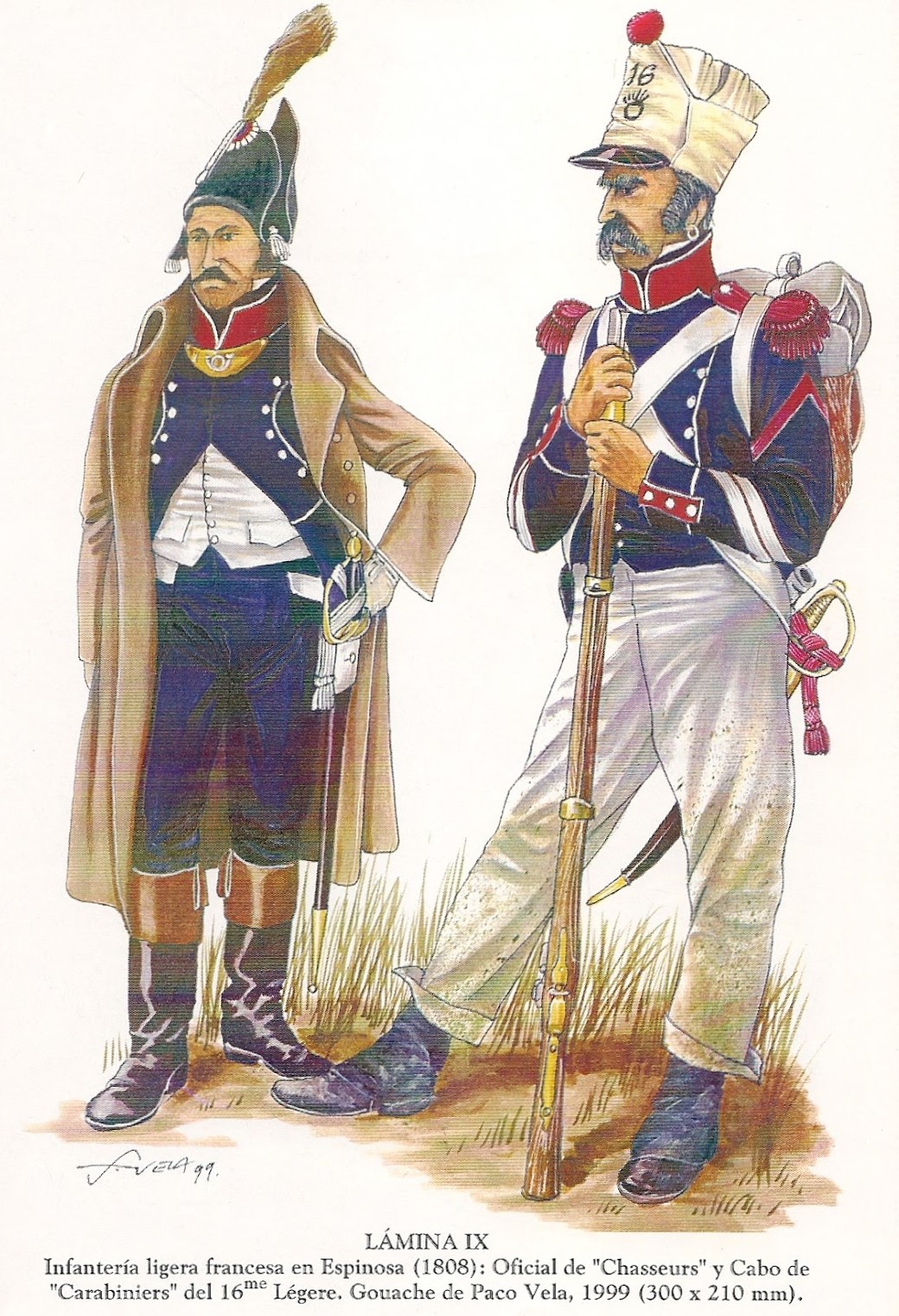 Officier et Chasseur du 16e Lger  Espinosa 1808