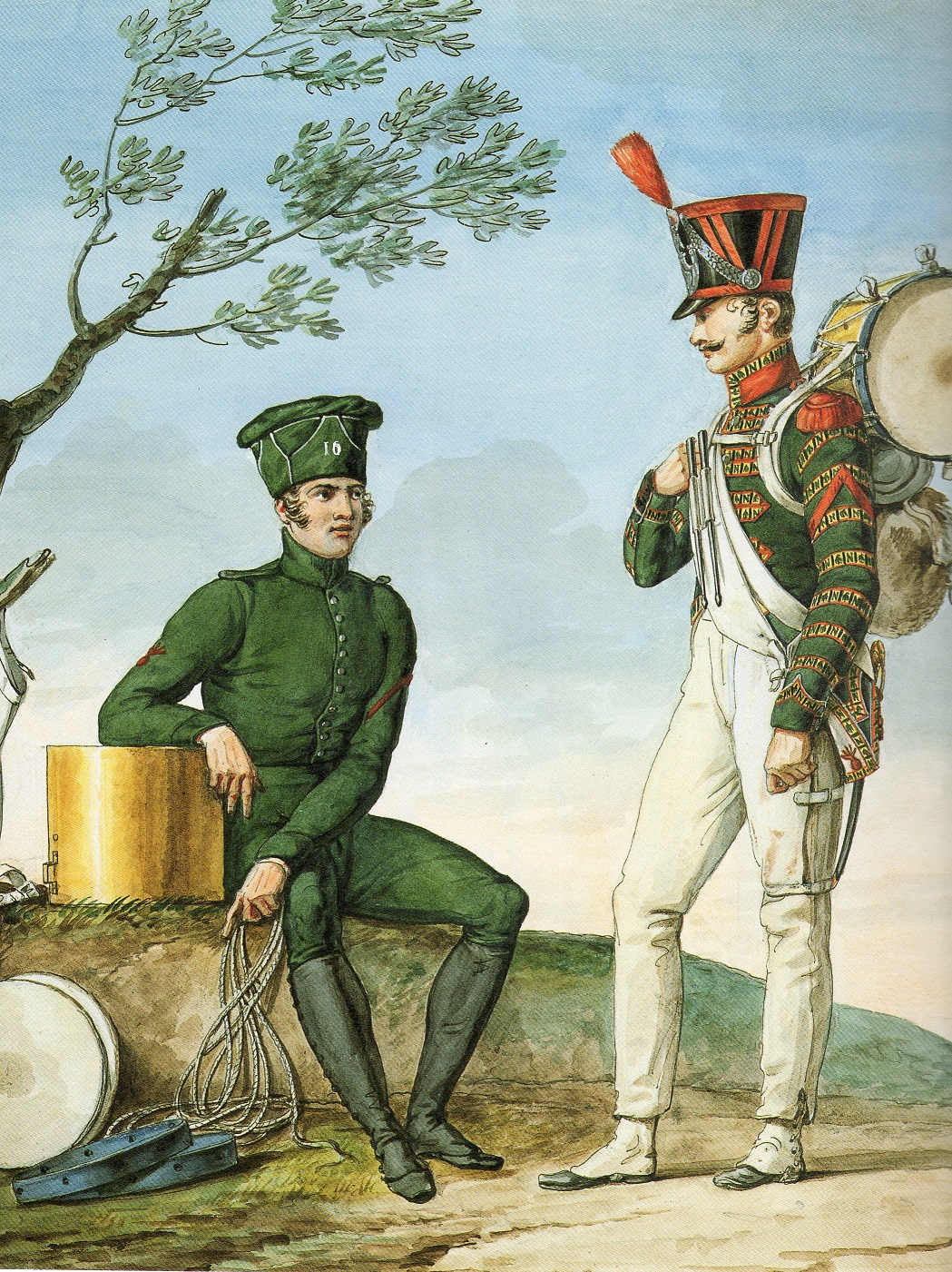 Tambours de carabiniers 16e Lger Bardin 1814