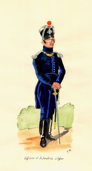 Officier d'infanterie lgre, 1812-1814 d'aprs H. Boisselier