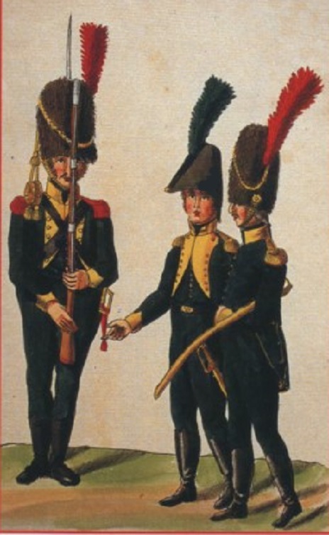 Carabiniers et Officier de Chasseurs du 1er Lger hollandais daprs Suhr