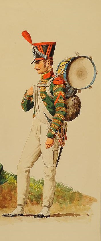 Tambour de carabiniers par Rousselot, tenue porte au 33e Lger en 1813-1814