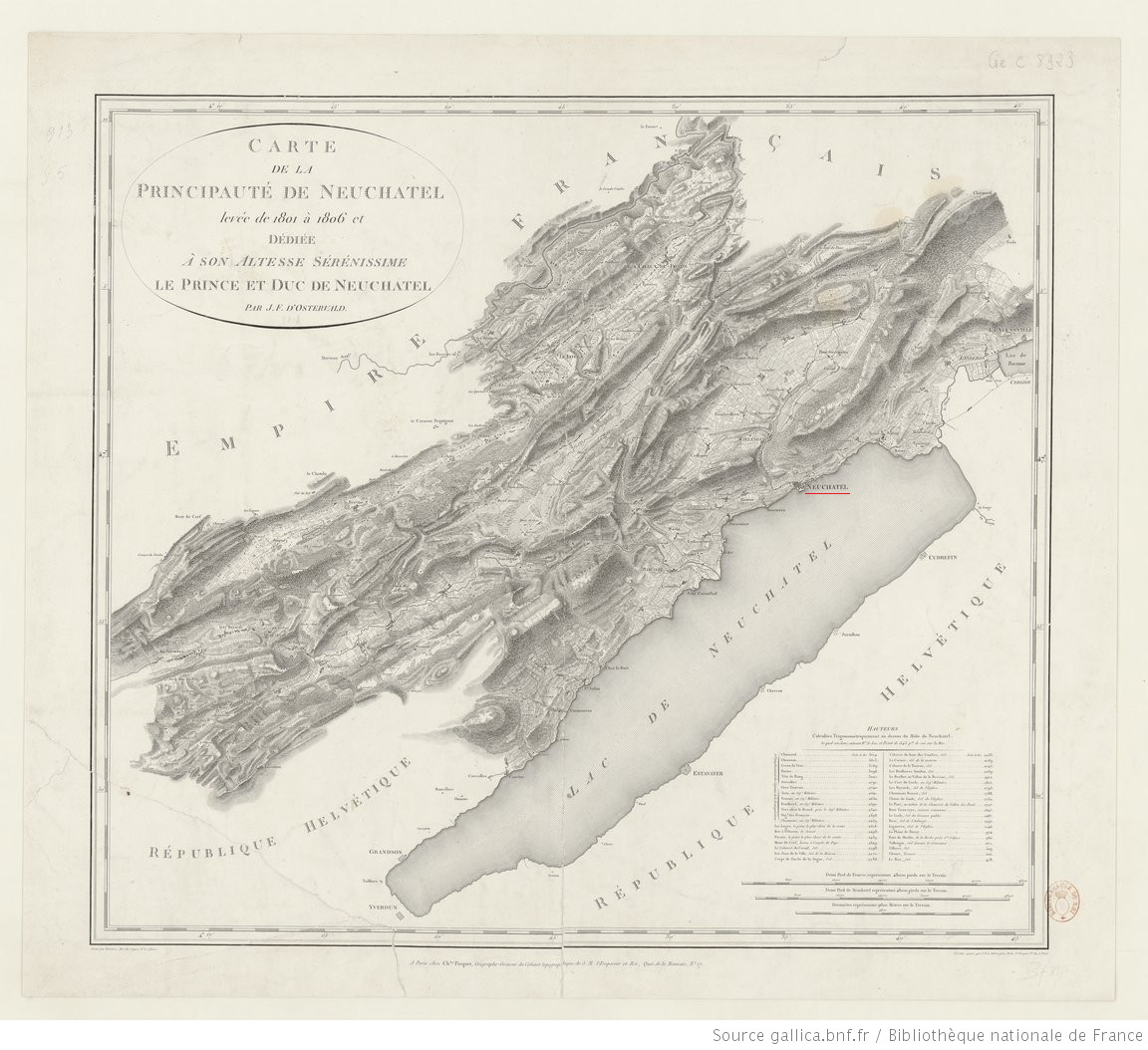 Carte de la Principaut de Neuchtel