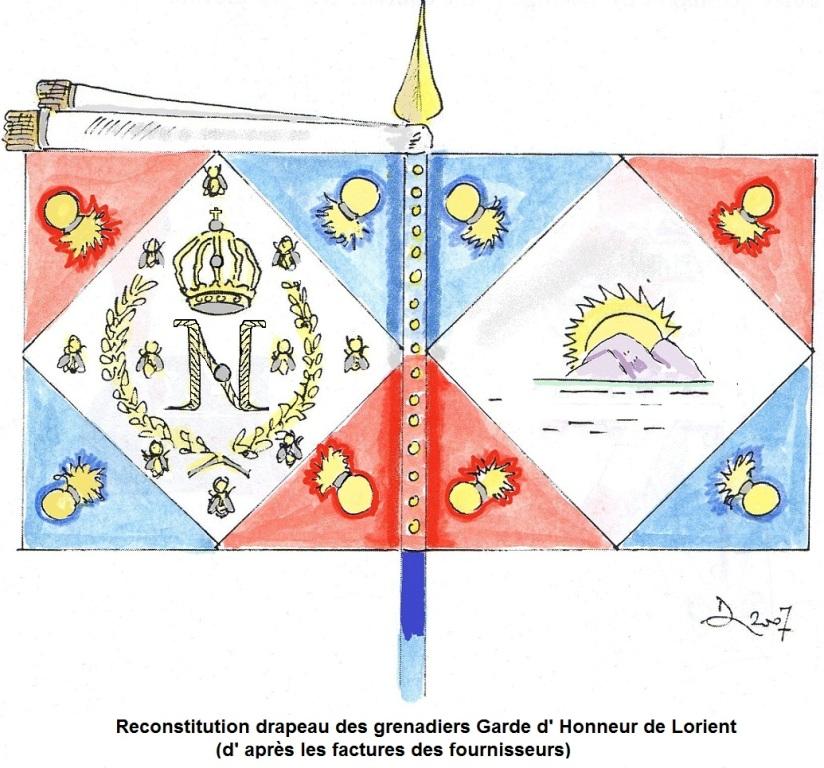 Drapeau garde d'honneur Lorient 1er Empire