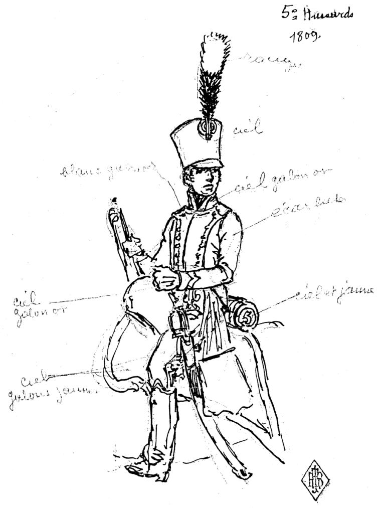 Trompette 5e Hussards, 1809