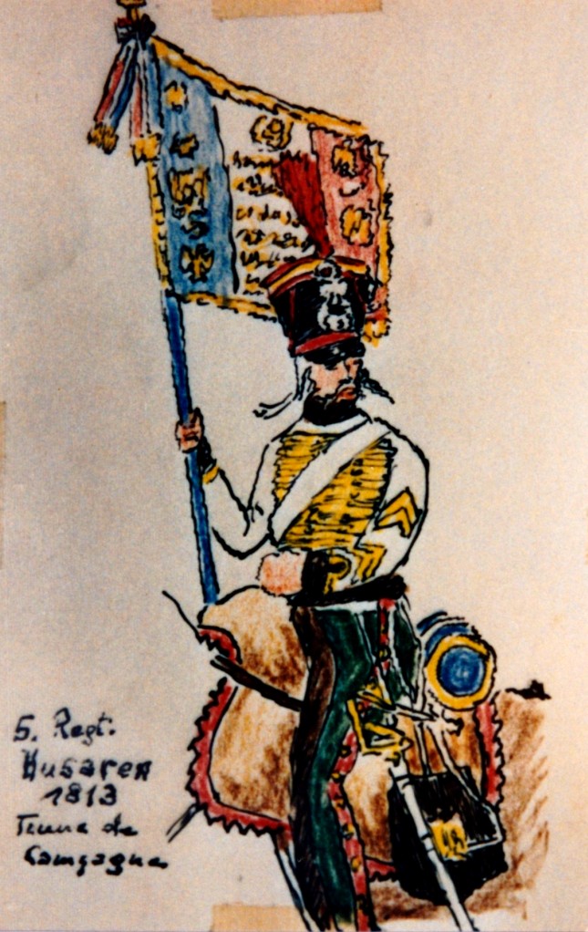 Porte tendard 5e Hussards, 1813