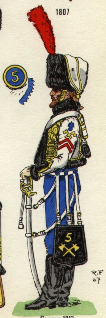 Sapeur, 5e Hussards, 1813