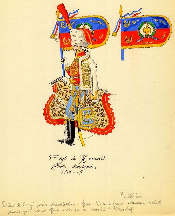 Porte tendard 5e Hussards, 1804