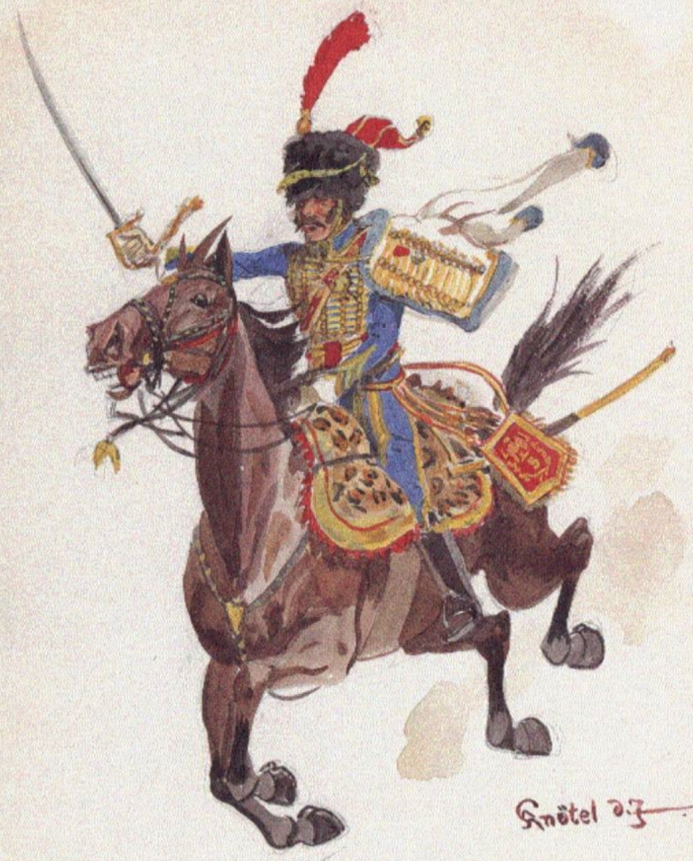 Officier Compagnie d'lite, 5e Hussards, 1812