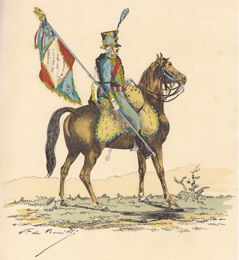 Lieutenant porte tendard 5e Hussards, 1805