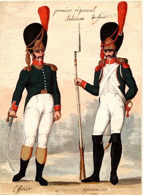 Grenadier 1er de ligne italien, 1807-1808